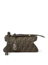 Fendi Women By The Way Soft Medium Ff Jacquard Fabric And Leather In Brown