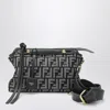 Fendi By The Way Soft Medium Bag In Ff Jacquard With Denim Effect Women In Black