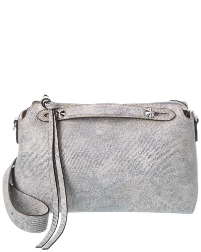 Fendi By The Way Soft Medium Denim-effect Leather Shoulder Bag In Gray