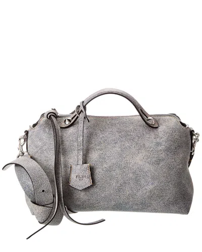 Fendi By The Way Soft Medium Denim-effect Leather Shoulder Bag In Red
