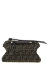 Fendi Soft Medium Cross-body Bag With Leather Accents In Brown