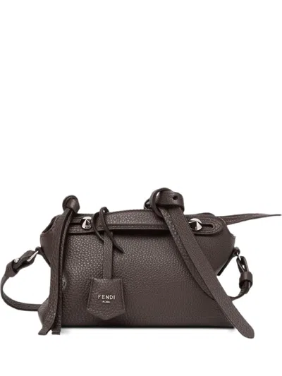 Fendi 12 Cm X 20 Cm X 9 Cm Mini Leather Shoulder Bag With Nappa Lining In Brown