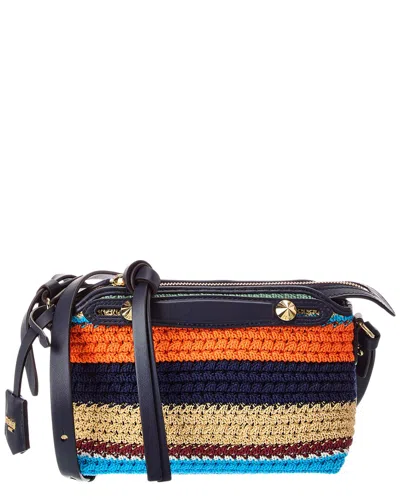Fendi By The Way Soft Mini Crochet & Leather Satchel In Multi