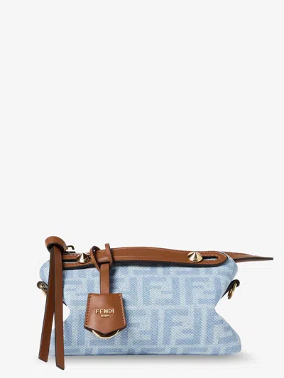 Fendi By The Way Soft Mini Ff Denim Handbag In Blue