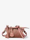 Fendi By The Way Soft Mini Ff Jacquard Velvet And Leather Shoulder Bag In Pink
