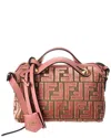 Fendi By The Way Soft Mini Velvet & Leather Shoulder Bag In Pink
