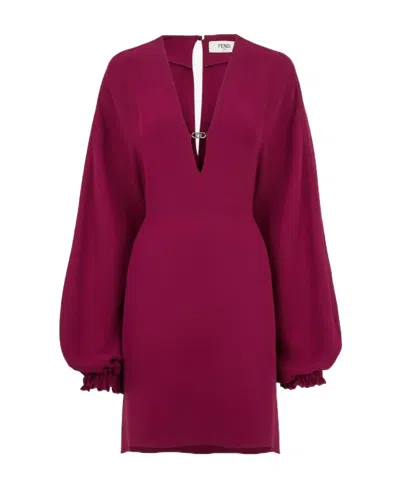 Fendi Cady Dress In Red