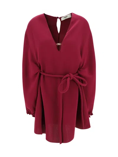 Fendi Cady Dress In Multicolor