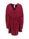 Fendi Cady Dress In Rosso Roma