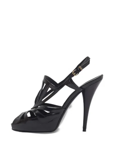 Pre-owned Fendi Caged Platform Sandals In Black