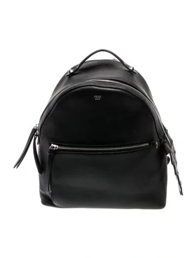 Pre-owned Fendi Calf Leather Backpack In White