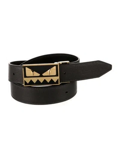Pre-owned Fendi Calf Leather Belt Kit In Gray