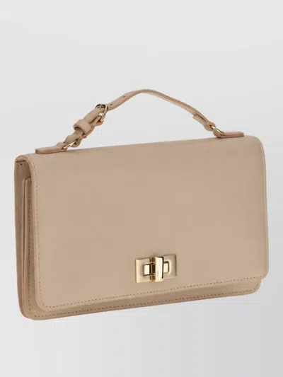 Fendi Calf Leather Chain Wallet In Pink
