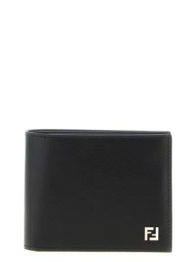 Fendi Calf Leather Logo Wallet In Black