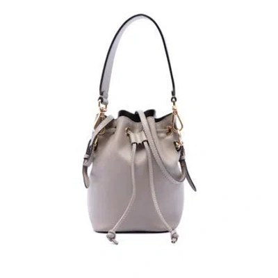 Pre-owned Fendi Calf Leather Mini Leather Mon Tresor Bucket Bag In Brown