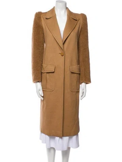 Pre-owned Fendi Camel Leather Coat In Brown