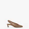 Fendi Camel Leather Pumps In Brown