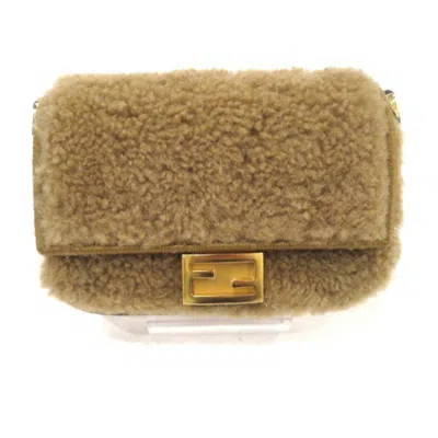 Pre-owned Fendi Camel Light Brown Canvas Leather Pouch Shoulder Bag () In Camel, Light Brown