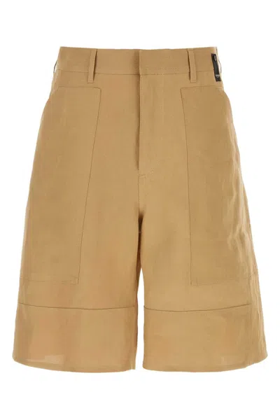 FENDI FENDI CAMEL PAPER BERMUDA SHORTS