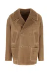 Fendi Giubbino In Montone Cammello Uomo In Light Brown