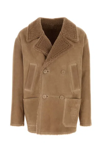 FENDI FENDI CAMEL SHEARLING JACKET