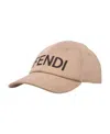 Fendi Camel Stretch Cotton Baseball Cap