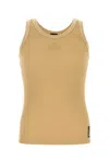Fendi Ribbed Crew Neck Crest Tank Top In Juta