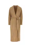 Fendi Suede Coat With Belted Waist And Lapel Collar