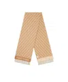 Fendi Camel Wool And Cashmere Scarf In Gold