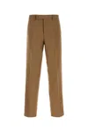 Fendi Men Beige Pants With Belt Loops And Ff Plaque On The Loop In Wool Woman In Brown