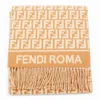 Fendi Ff Monogram Wool And Cashmere Fringed Scarf In Brown