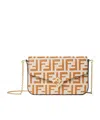 Fendi Camelia And Light Brown Leather Wallet In Brown