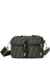 Fendi Mini Camera Case In Superlight Ff Zucca Technical Fabric With Adjustable Strap In Brown