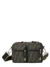 Fendi Mini Camera Case In Superlight Ff Zucca Technical Fabric With Adjustable Strap In Green
