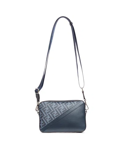 Fendi Diagonal Camera Case In Blue