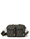 Fendi Mini Camera Case In Superlight Ff Zucca Technical Fabric With Adjustable Strap In Green