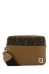 Fendi Jacquard Print Leather Shoulder Bag