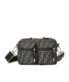 Fendi Mini Camera Case In Superlight Ff Zucca Technical Fabric With Adjustable Strap In Multi