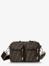 Fendi Mini Camera Case In Superlight Ff Zucca Technical Fabric With Adjustable Strap In Black