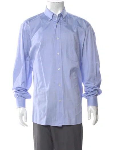 Pre-owned Fendi Camicia Vomo Striped Shirt In Blue