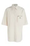 Fendi Poplin Shirt With Folded Sleeves And Lateral Slits In F084j