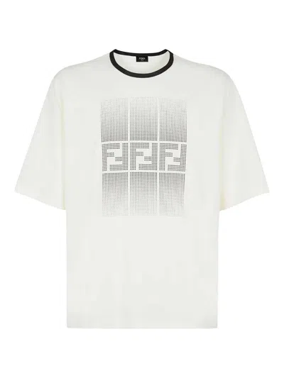 Fendi Logo T-shirt In Beige