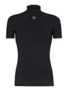 Fendi Stand Up Collar Knit Top For Men In Black