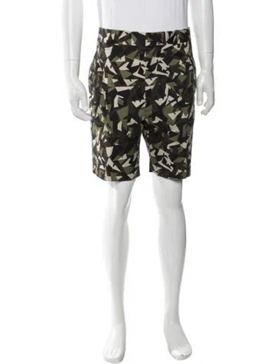 Pre-owned Fendi Camouflage Print Shorts In Green