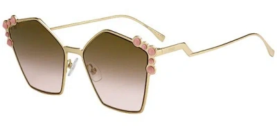 Pre-owned Fendi Can Eye Ff 0261/s Gold/brown Pink Shaded (000/53) Sunglasses