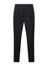 Fendi Logo-plaque Tailored Trousers In Black