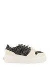 Fendi Canvas And White Suede Platform Low-tops