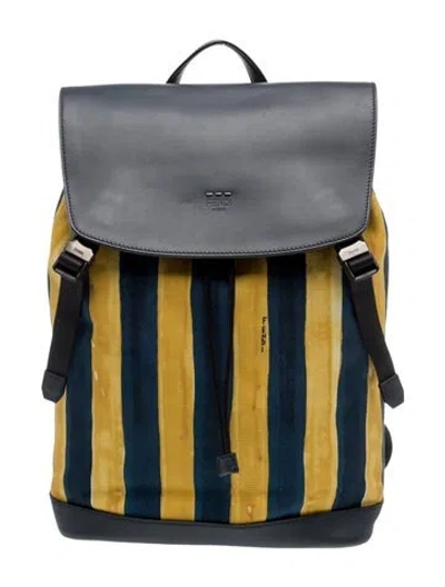 Pre-owned Fendi Canvas Backpack In Yellow