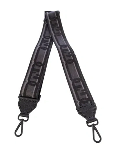 Pre-owned Fendi Canvas Bag Strap In Black