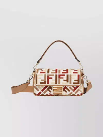 Fendi Canvas Baguette Bag Multicolored Thread Design